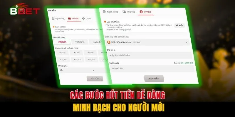 Các bước rút tiền bbet dễ dàng - minh bạch cho người mới