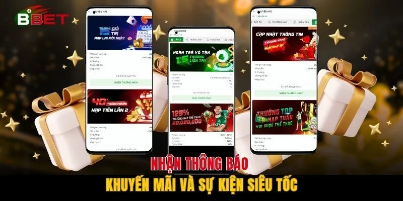 Nhận thông báo khuyến mãi và sự kiện siêu tốc