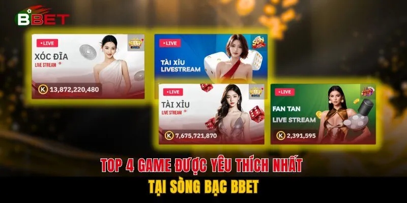 Top 4 game được yêu thích nhất tại sòng bạc BBET